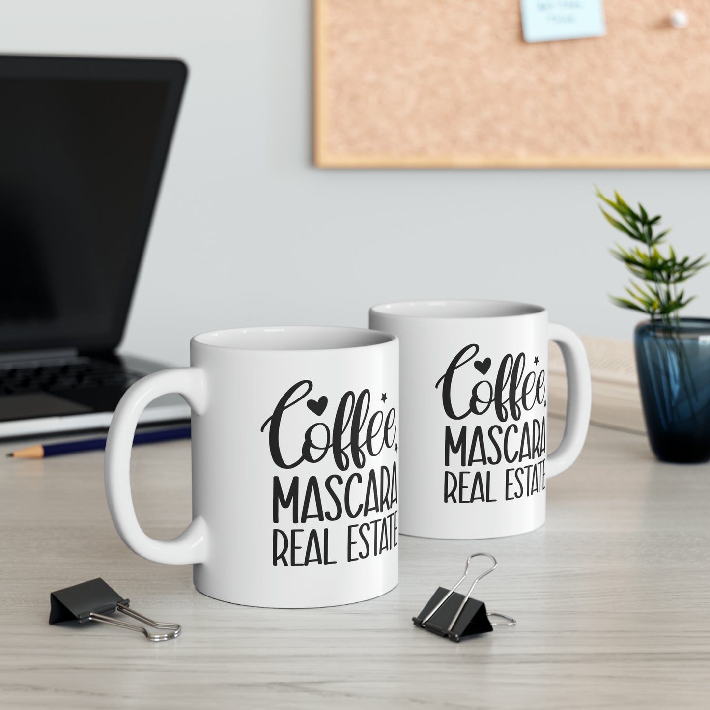 Coffee Mascara Real Estate Ceramic Mug, 11oz