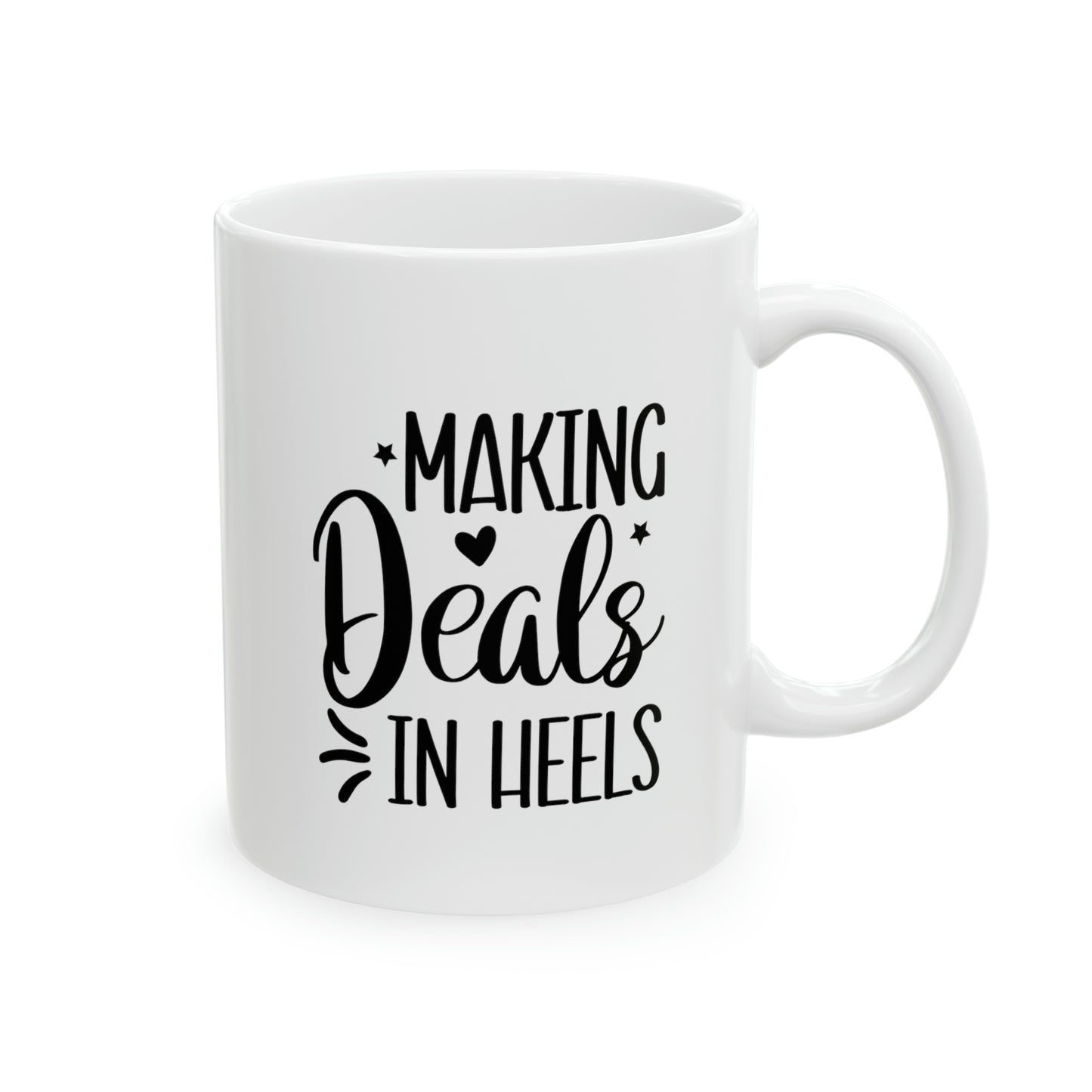 Making Deals in Heels Ceramic Mug, 11oz