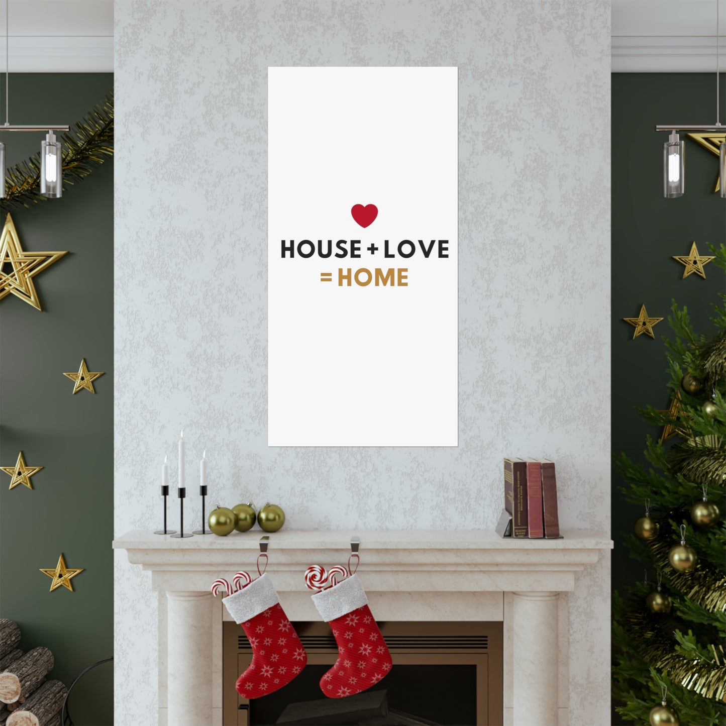 House + Love = Home Matte Vertical Posters