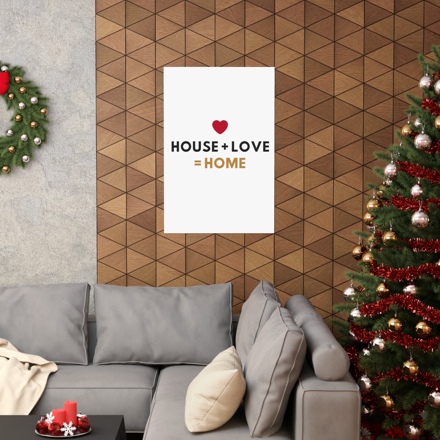 House + Love = Home Matte Vertical Posters