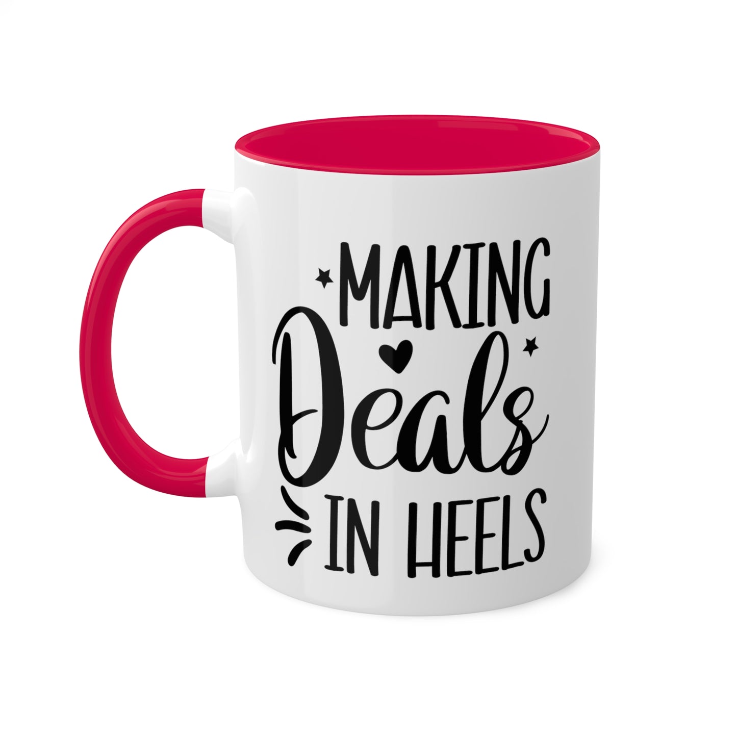 Making Deals in Heels Colorful Mugs, 11oz