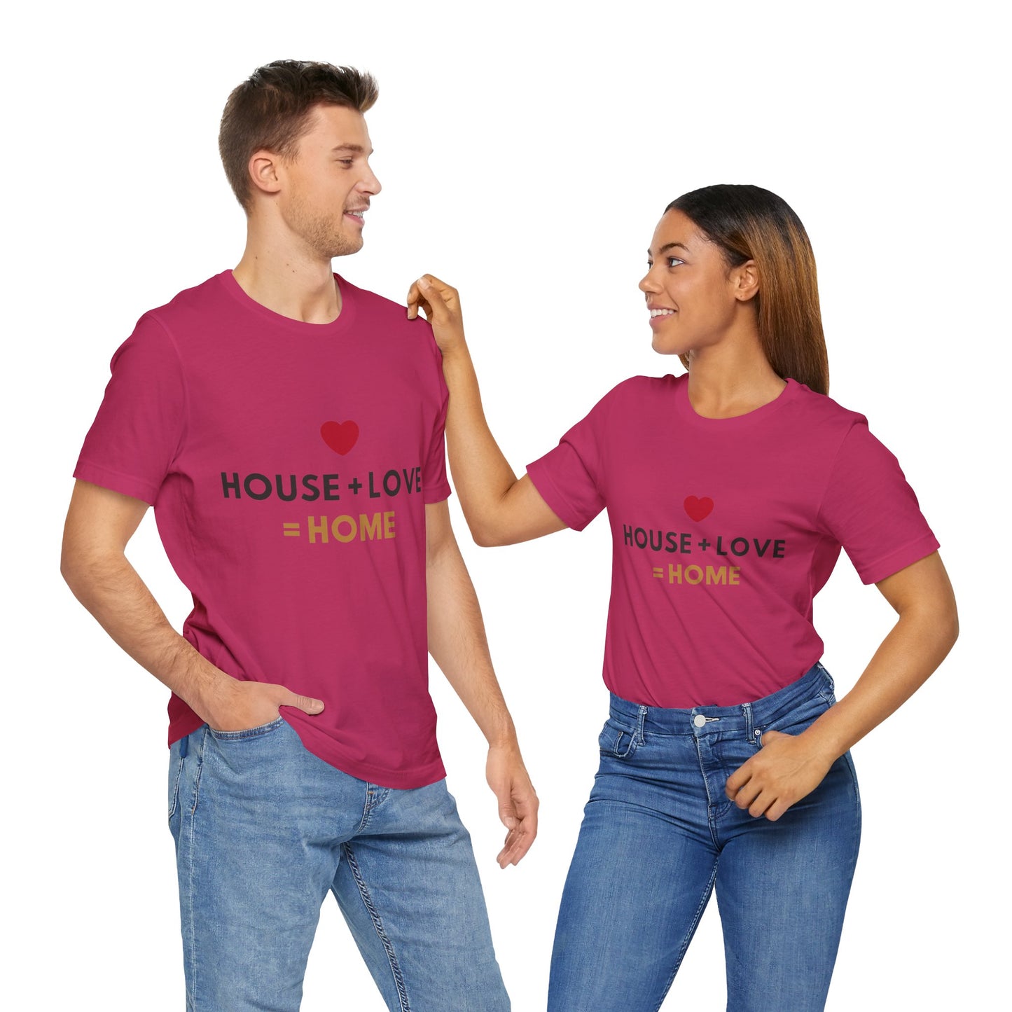 House + Love = Home Unisex Jersey Short Sleeve Tee