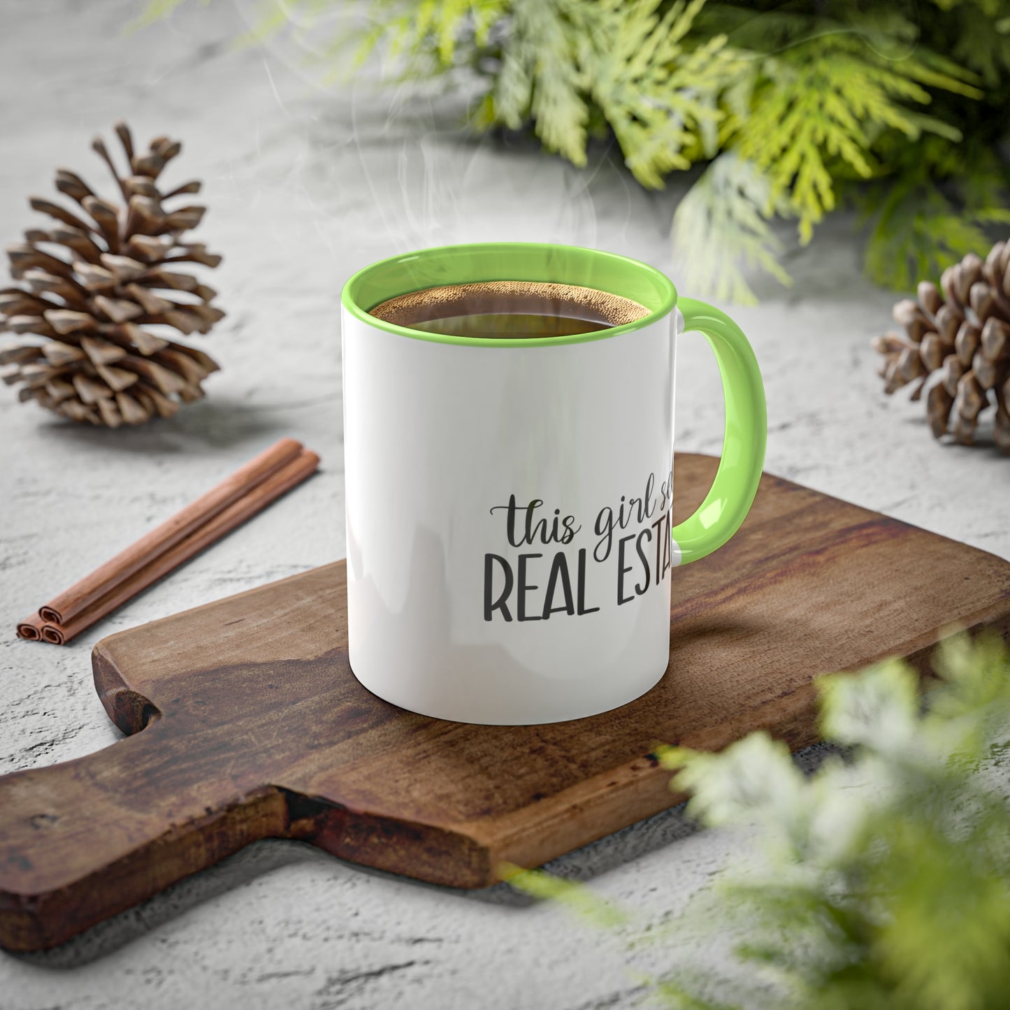 This Girl Sells Real Estate Colorful Mugs, 11oz