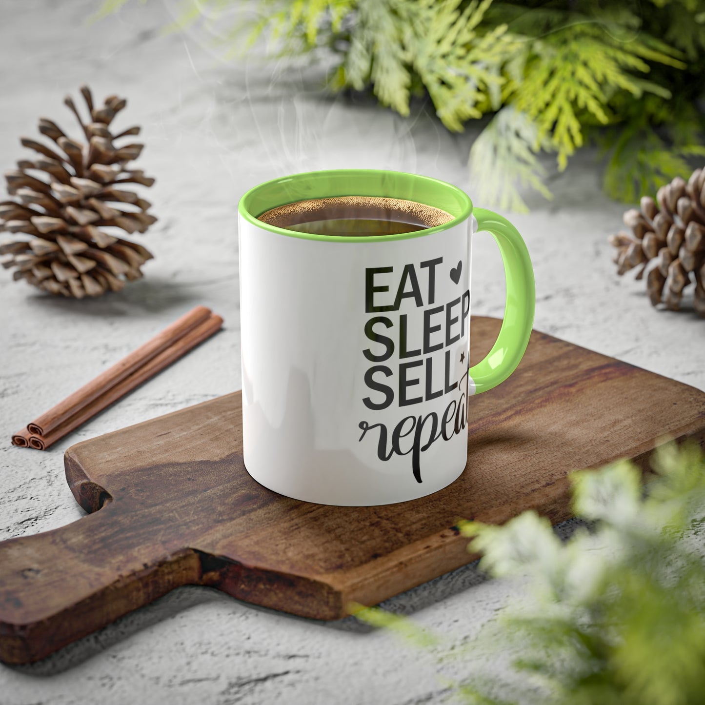 Eat Sleep Sell Repeat Colorful Mugs, 11oz