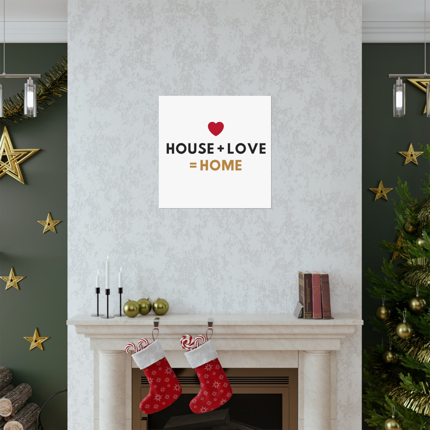 House + Love = Home Matte Vertical Posters