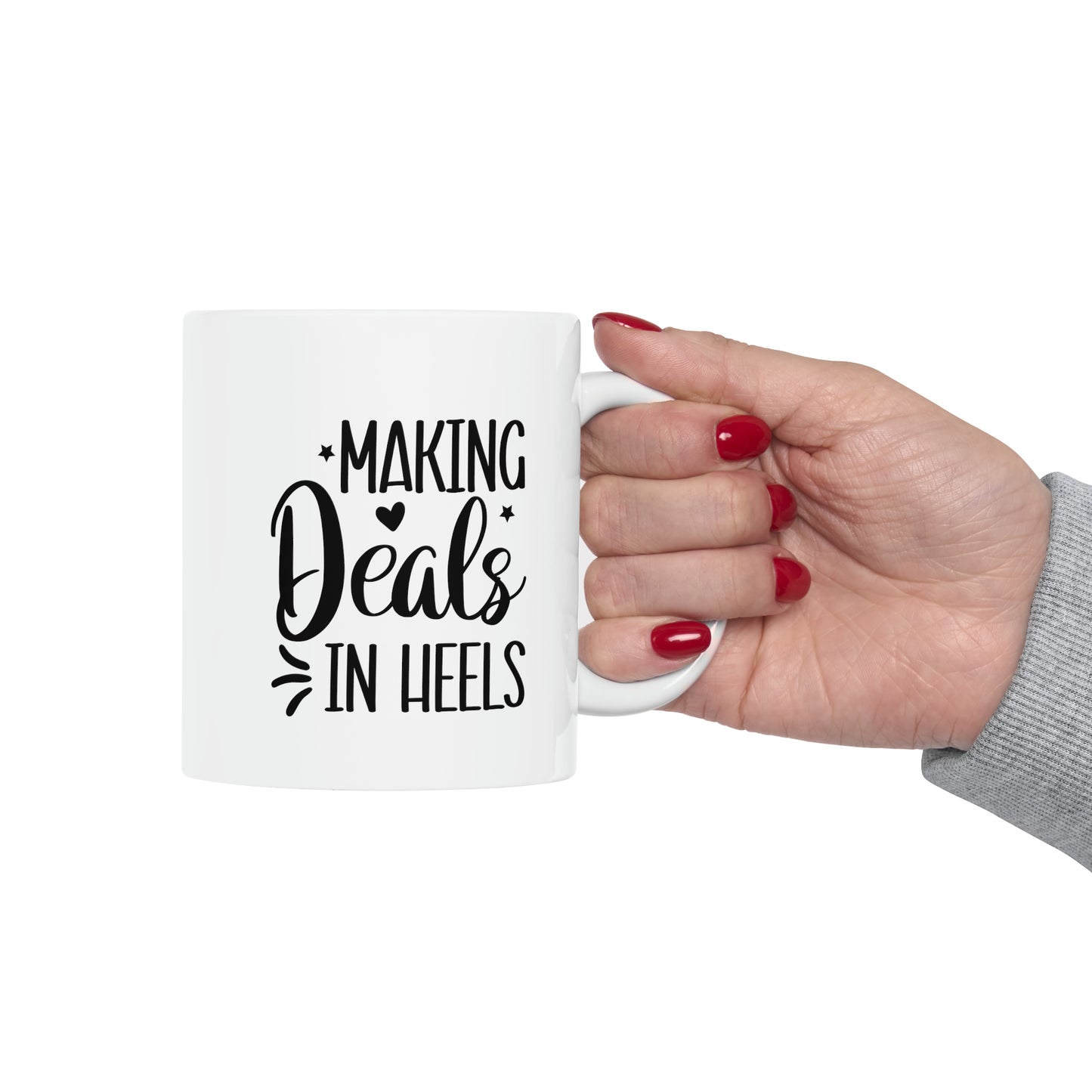 Making Deals in Heels Ceramic Mug, 11oz