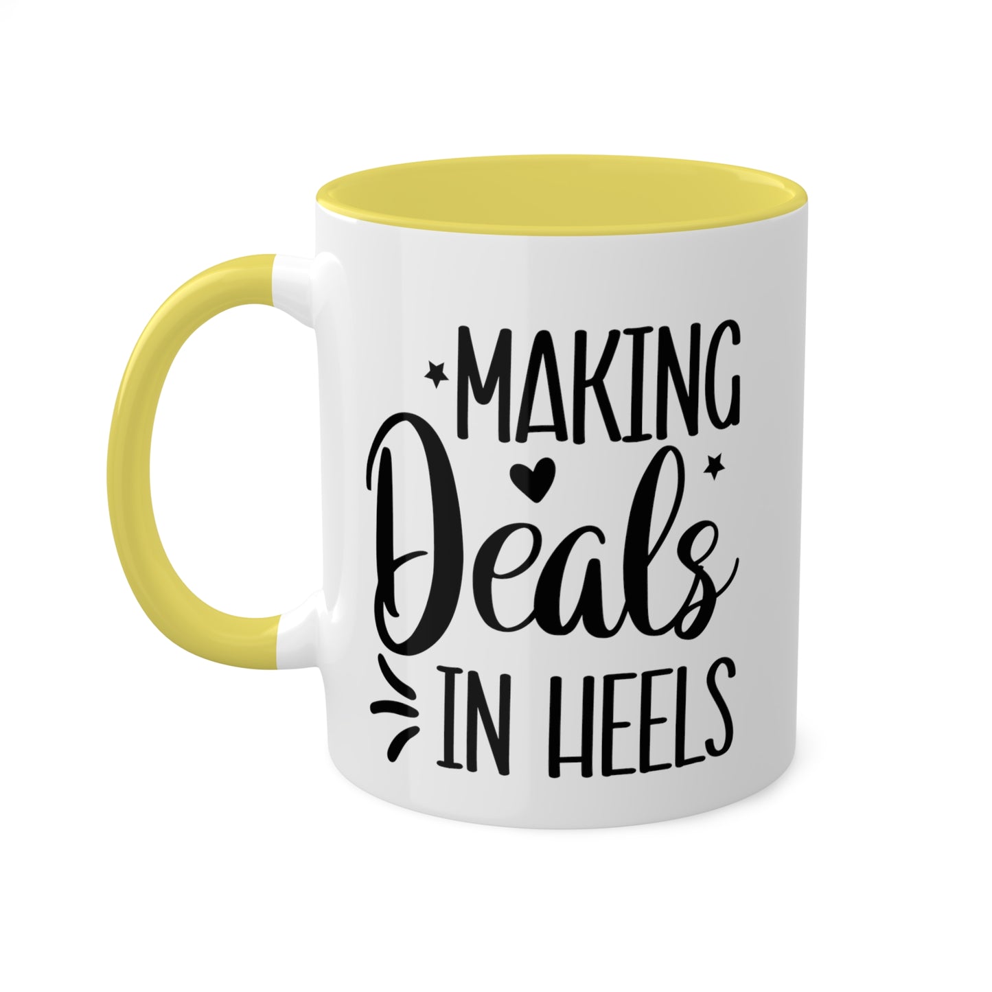 Making Deals in Heels Colorful Mugs, 11oz