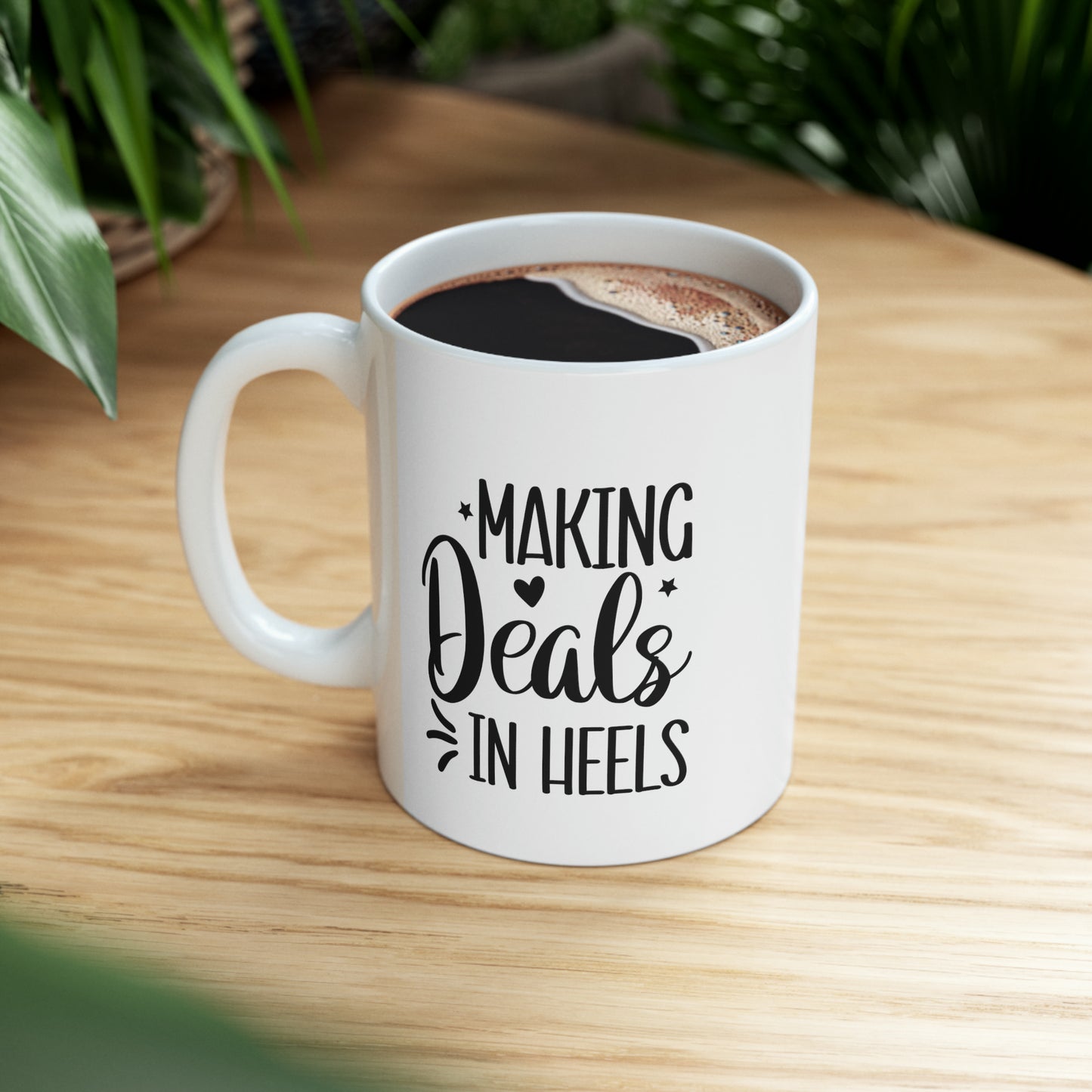 Making Deals in Heels Ceramic Mug, 11oz