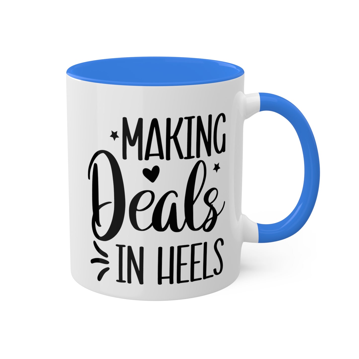 Making Deals in Heels Colorful Mugs, 11oz