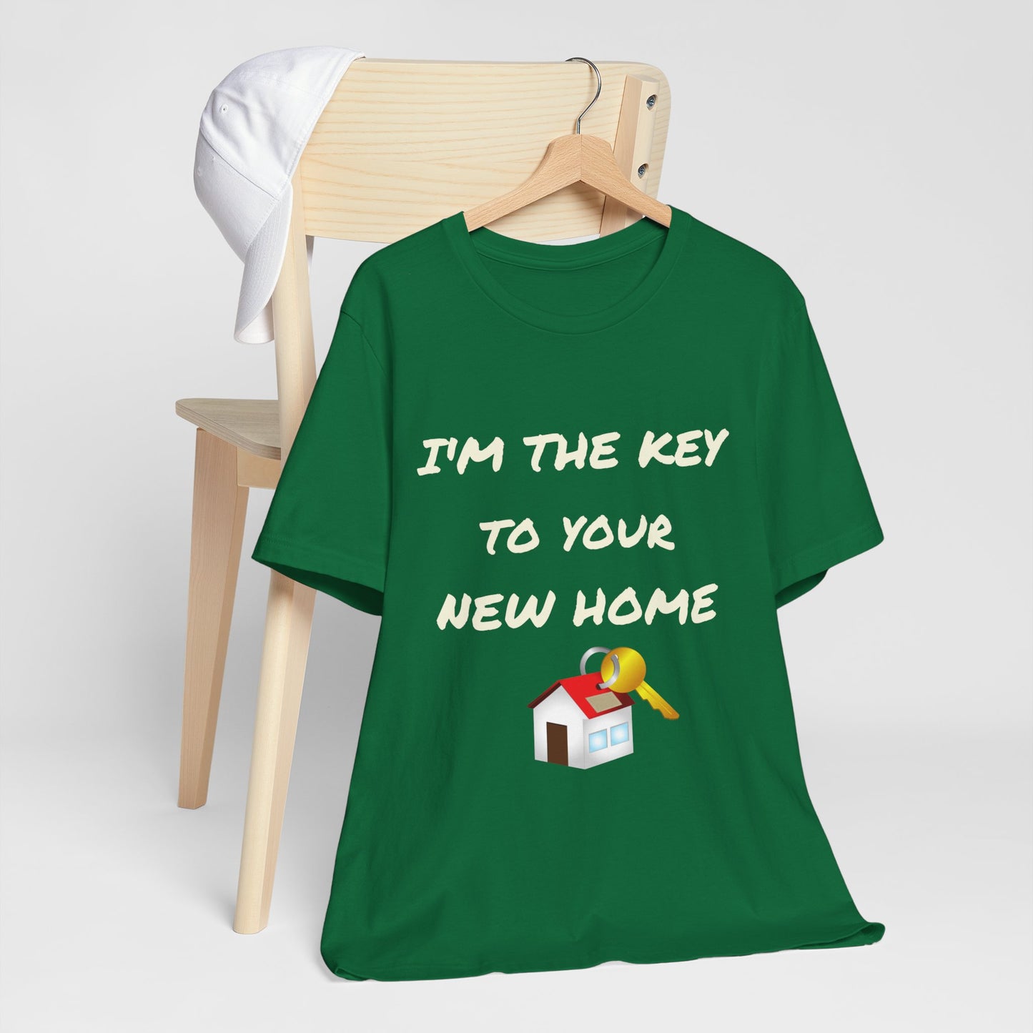 I'm the Key to Your New Home White Text Unisex Jersey Short Sleeve Tee