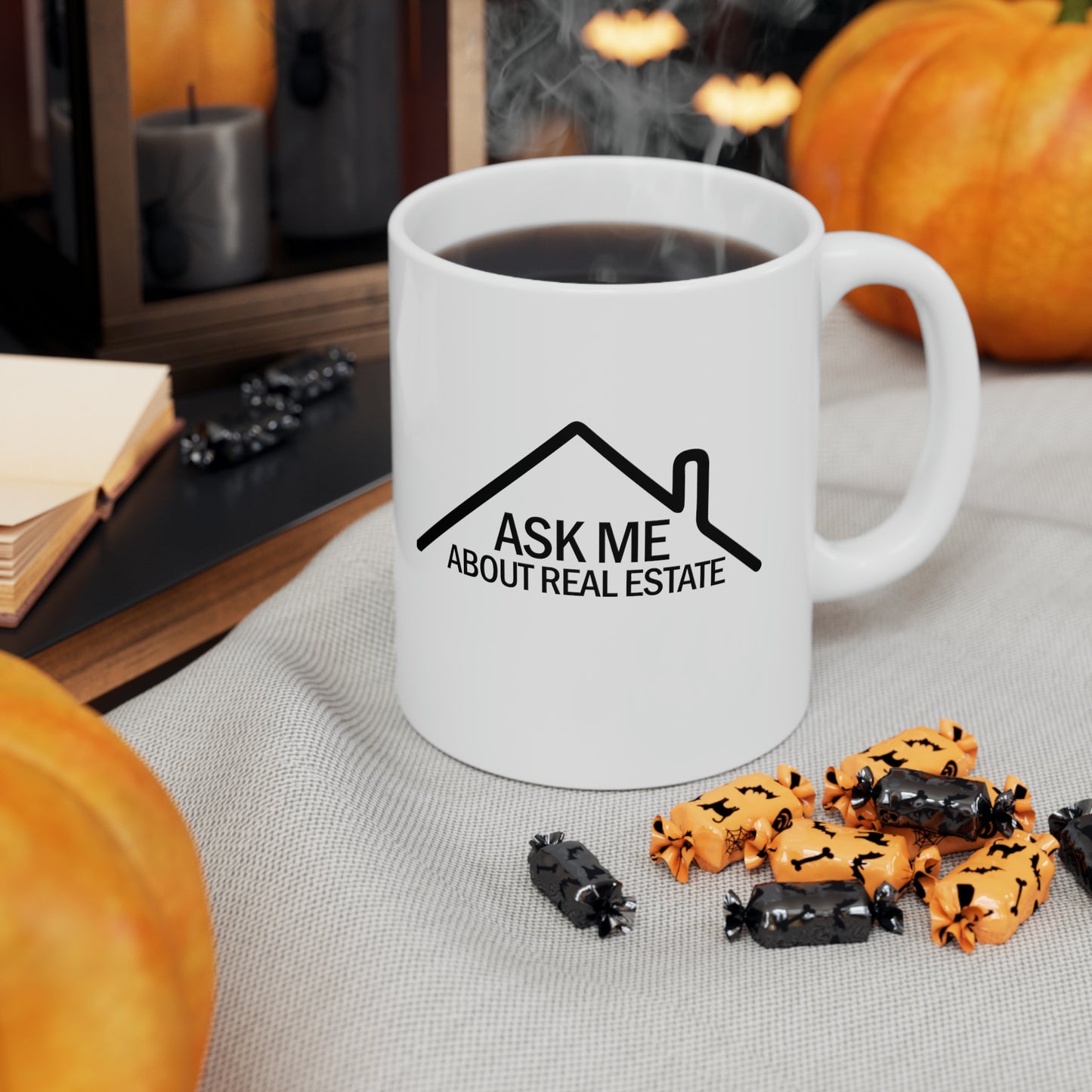 Ask Me About Real Estate Ceramic Mug, 11oz