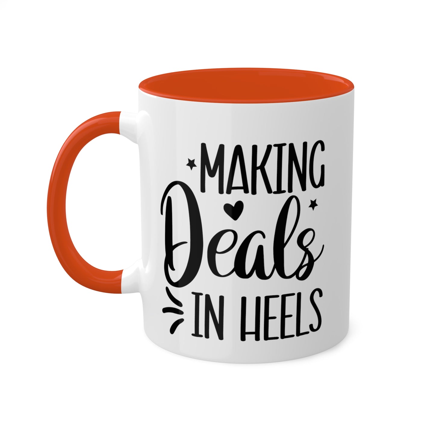 Making Deals in Heels Colorful Mugs, 11oz