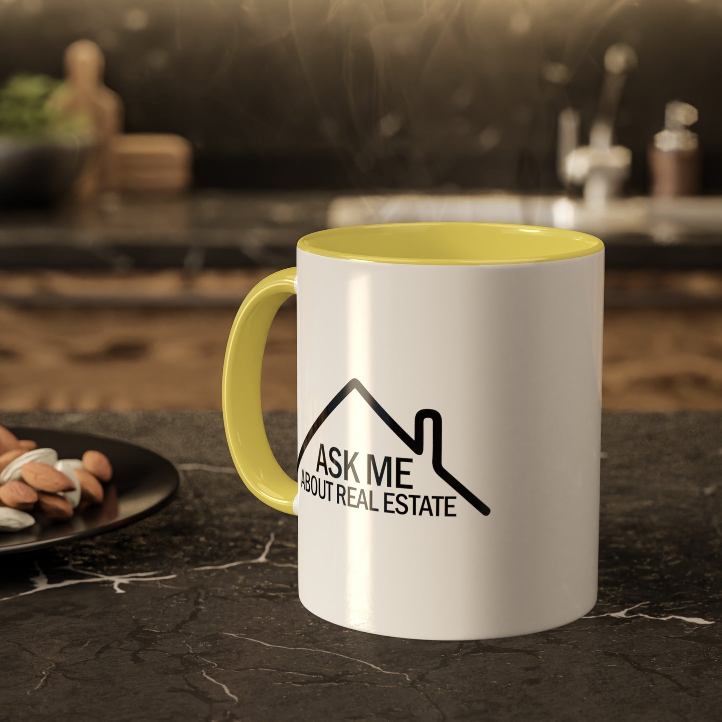 Ask Me About Real Estate Colorful Mugs, 11oz