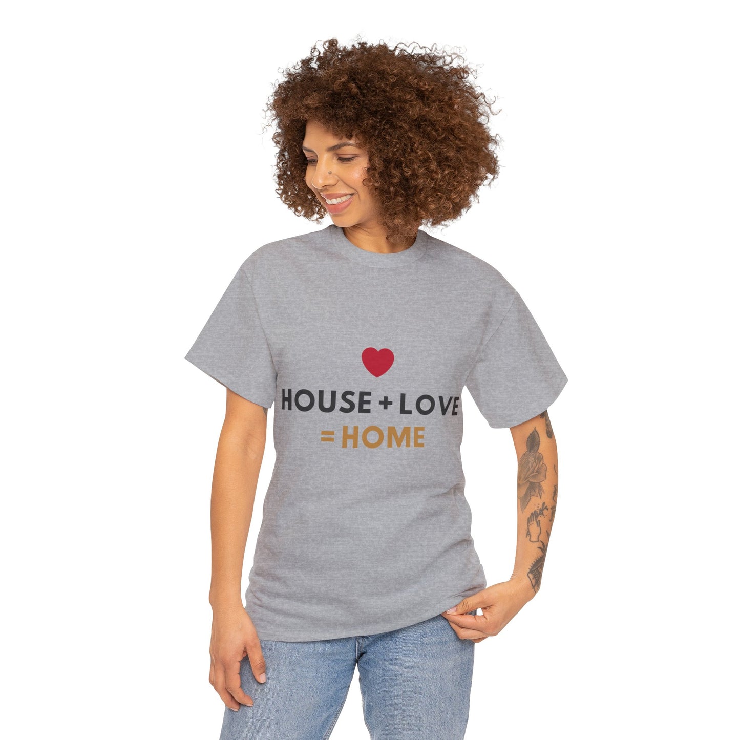 House + Love = Home Unisex Heavy Cotton Tee