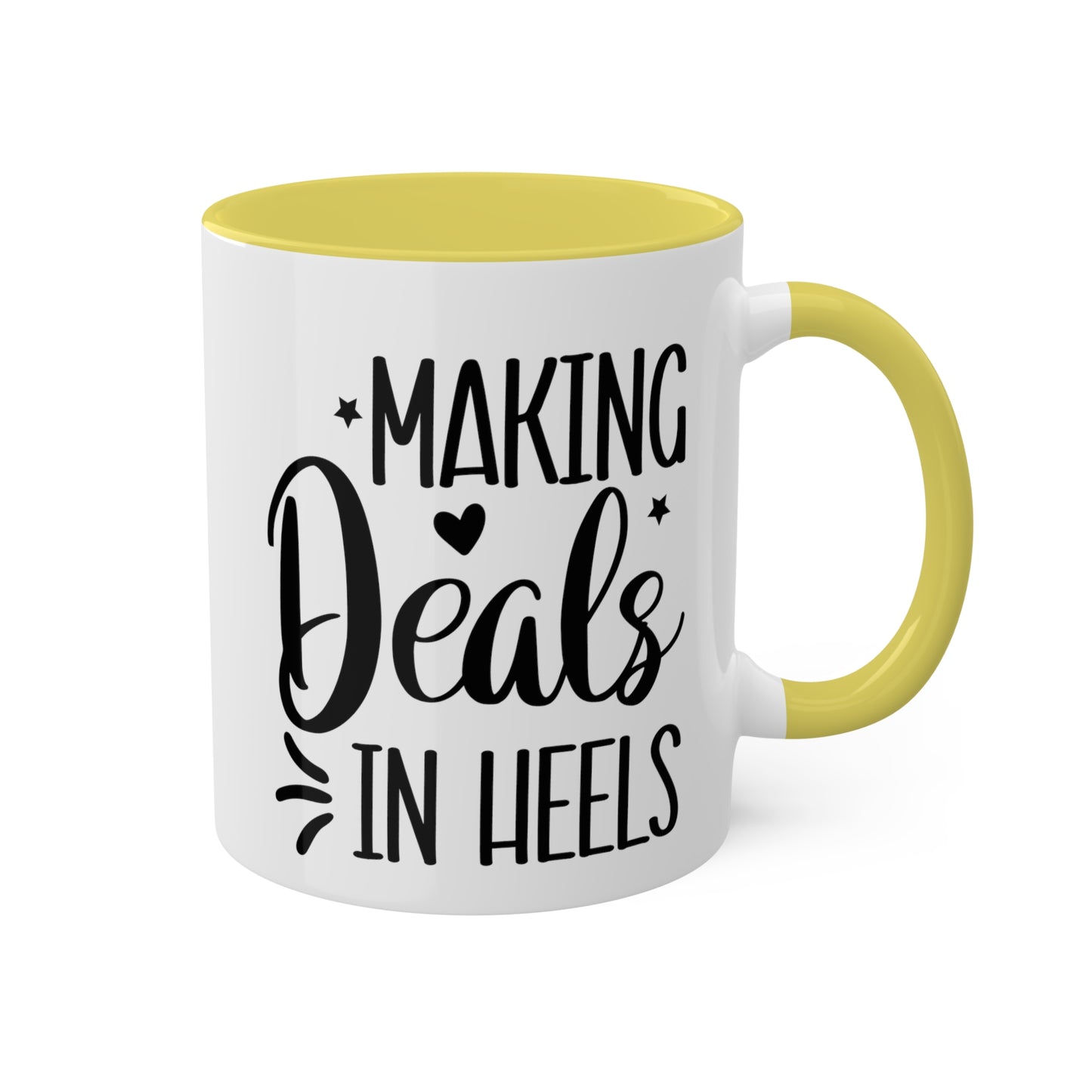 Making Deals in Heels Colorful Mugs, 11oz