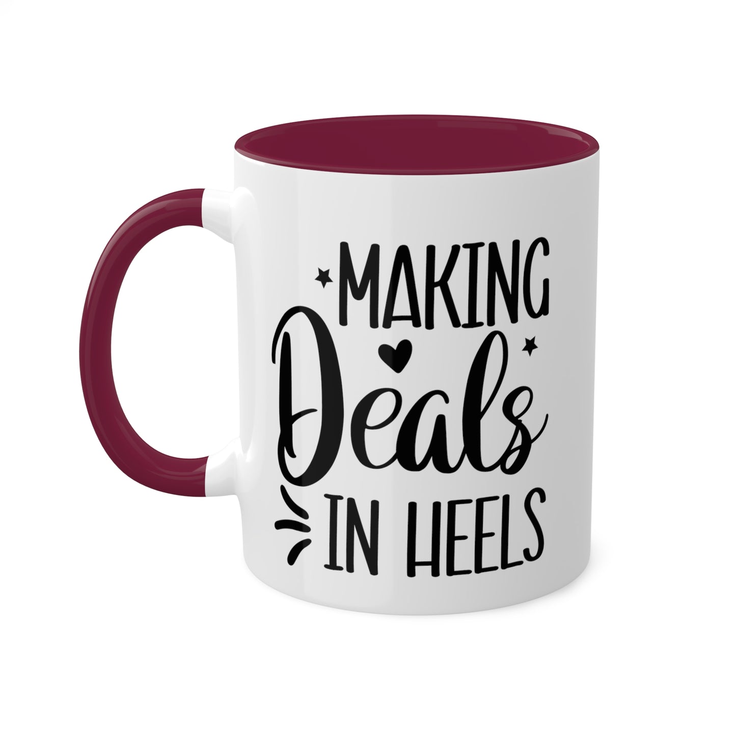 Making Deals in Heels Colorful Mugs, 11oz