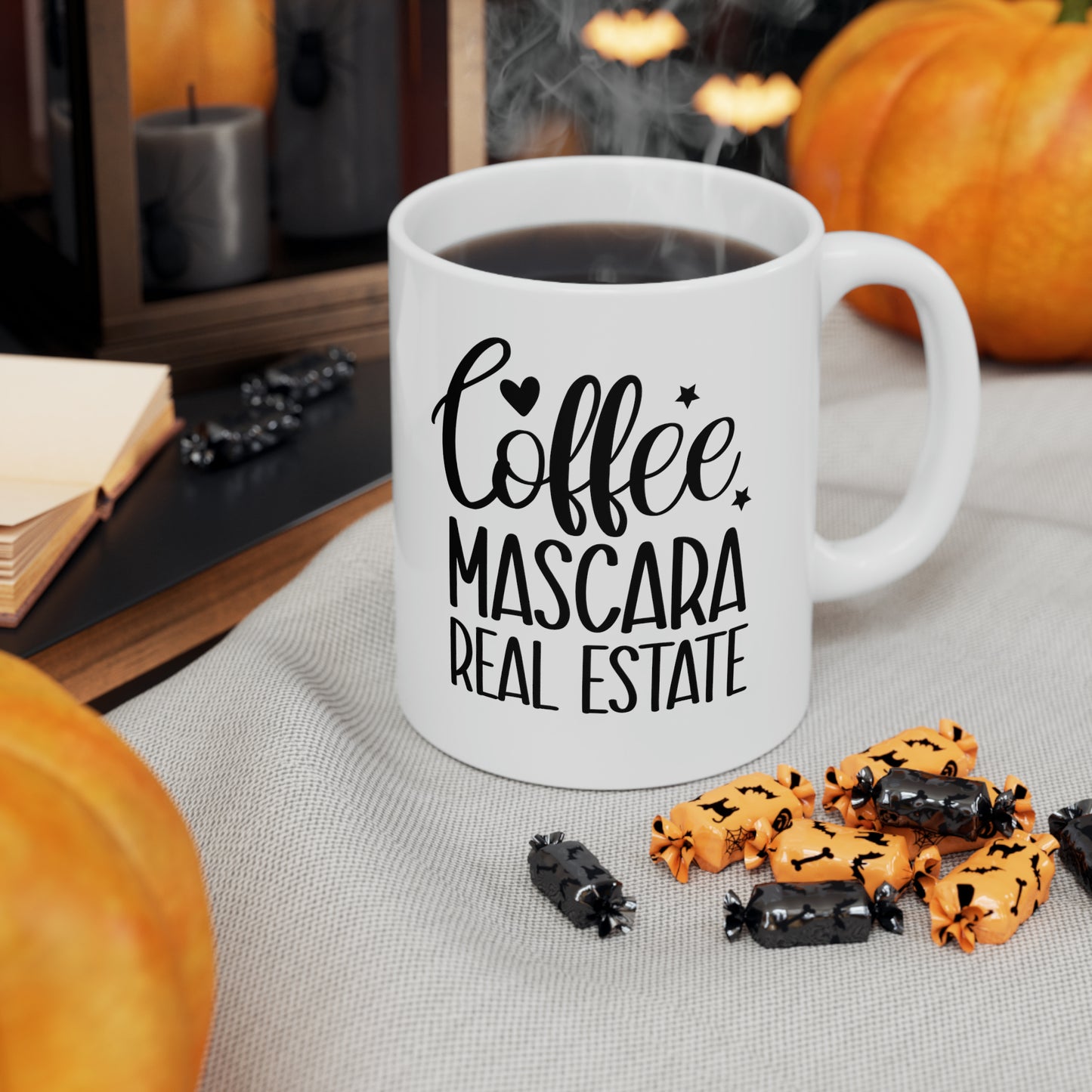 Coffee Mascara Real Estate Ceramic Mug, 11oz