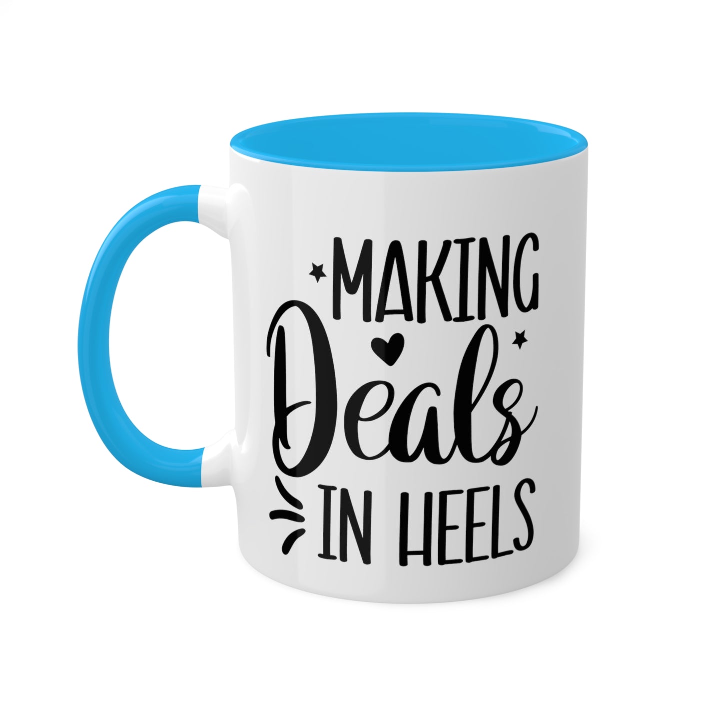 Making Deals in Heels Colorful Mugs, 11oz