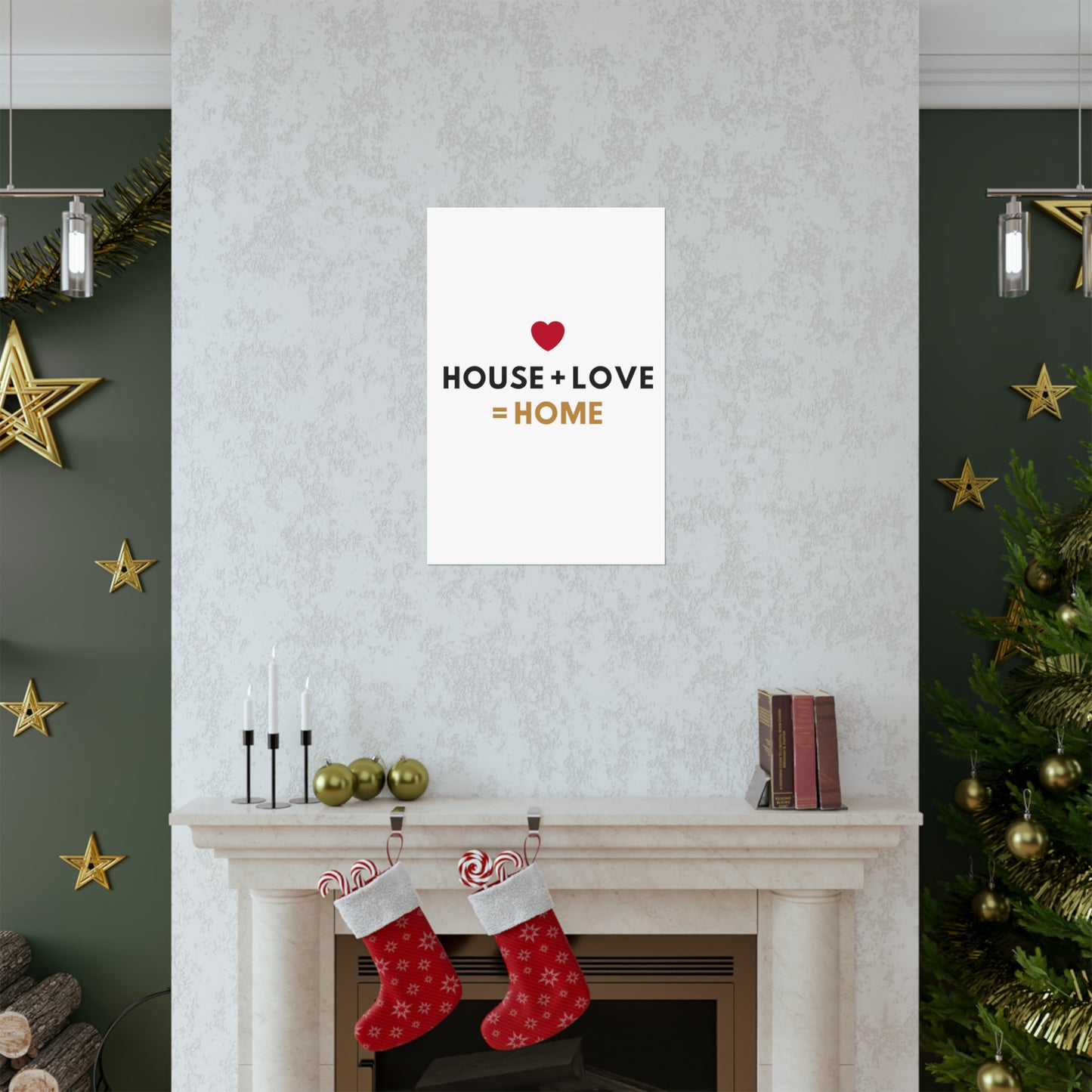 House + Love = Home Matte Vertical Posters