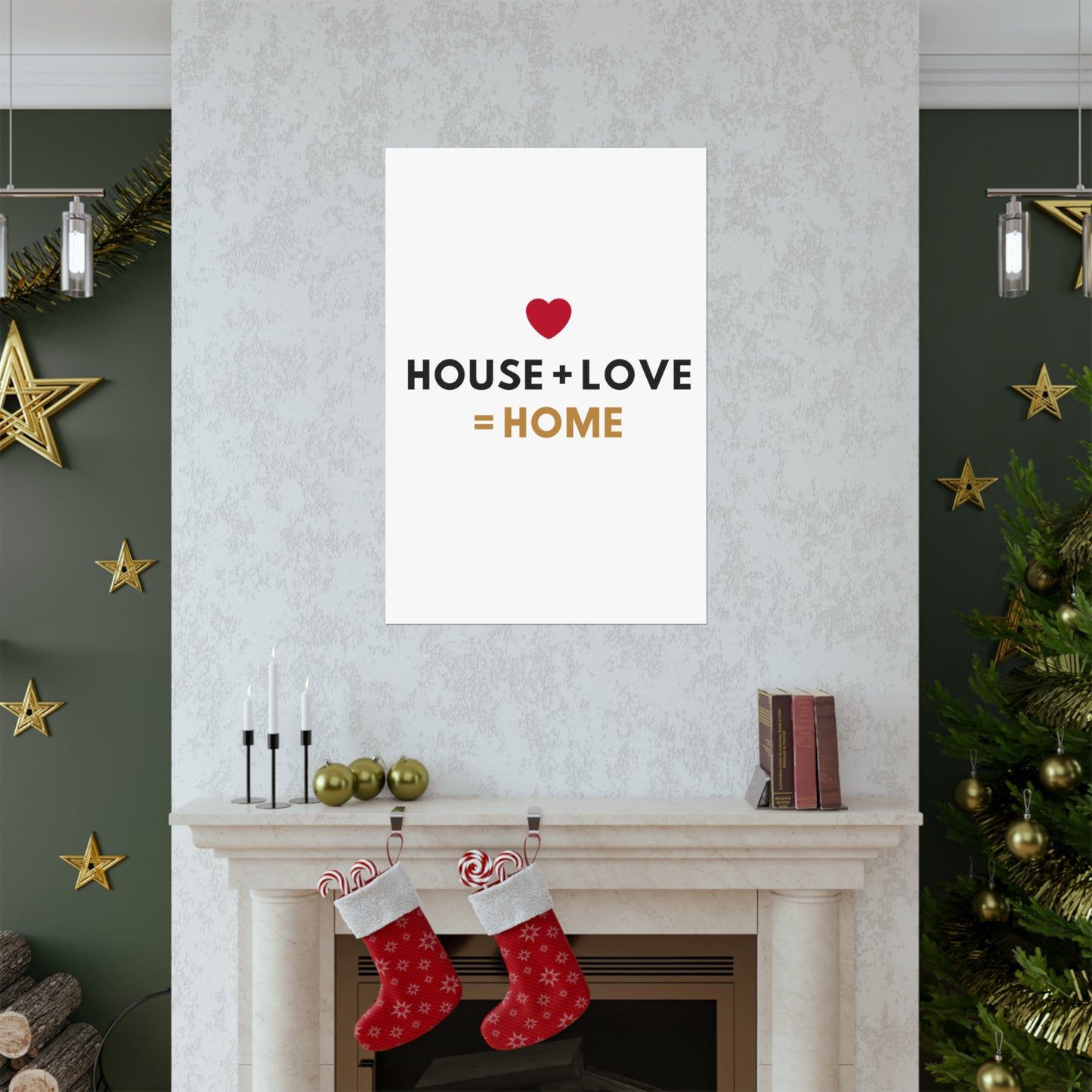 House + Love = Home Matte Vertical Posters