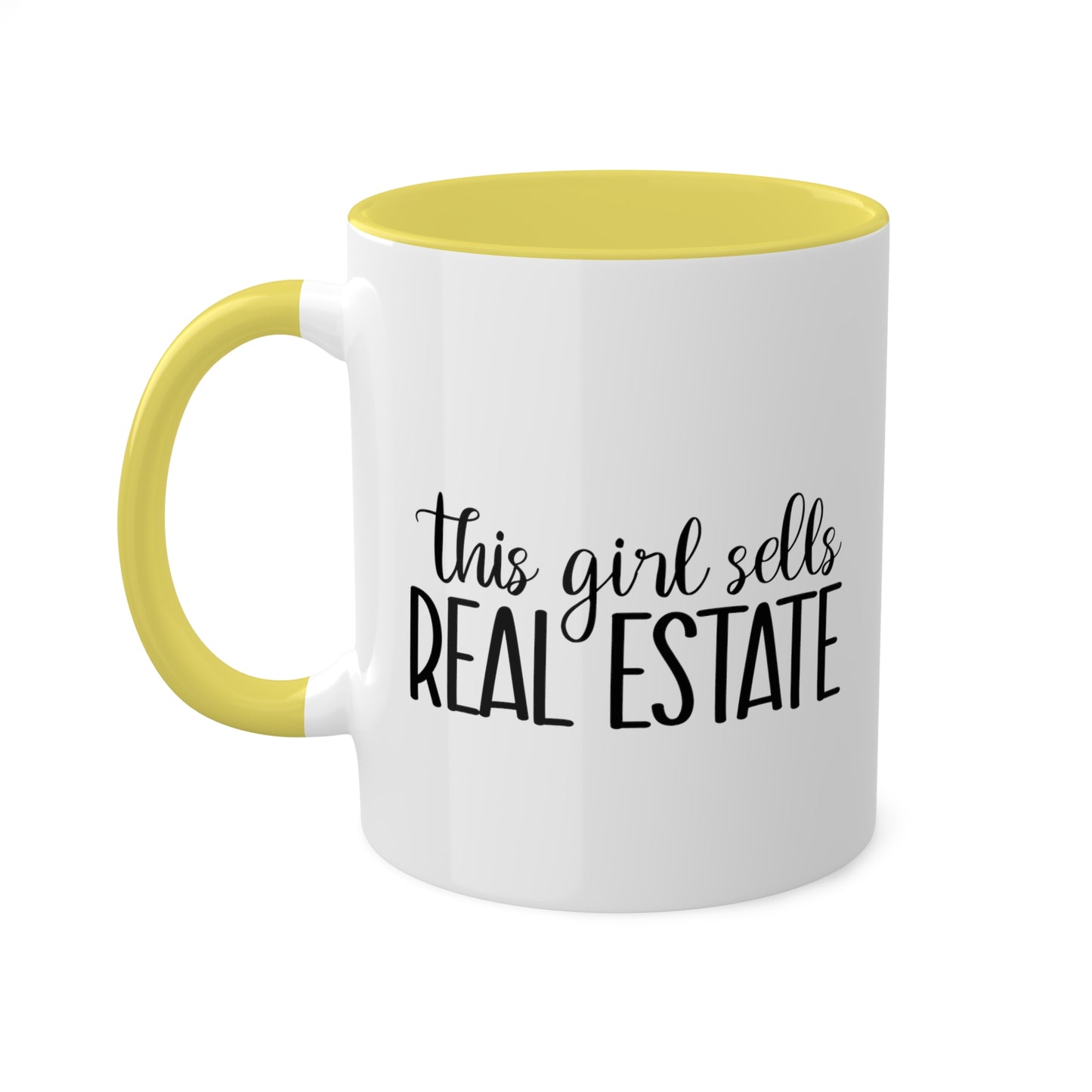 This Girl Sells Real Estate Colorful Mugs, 11oz