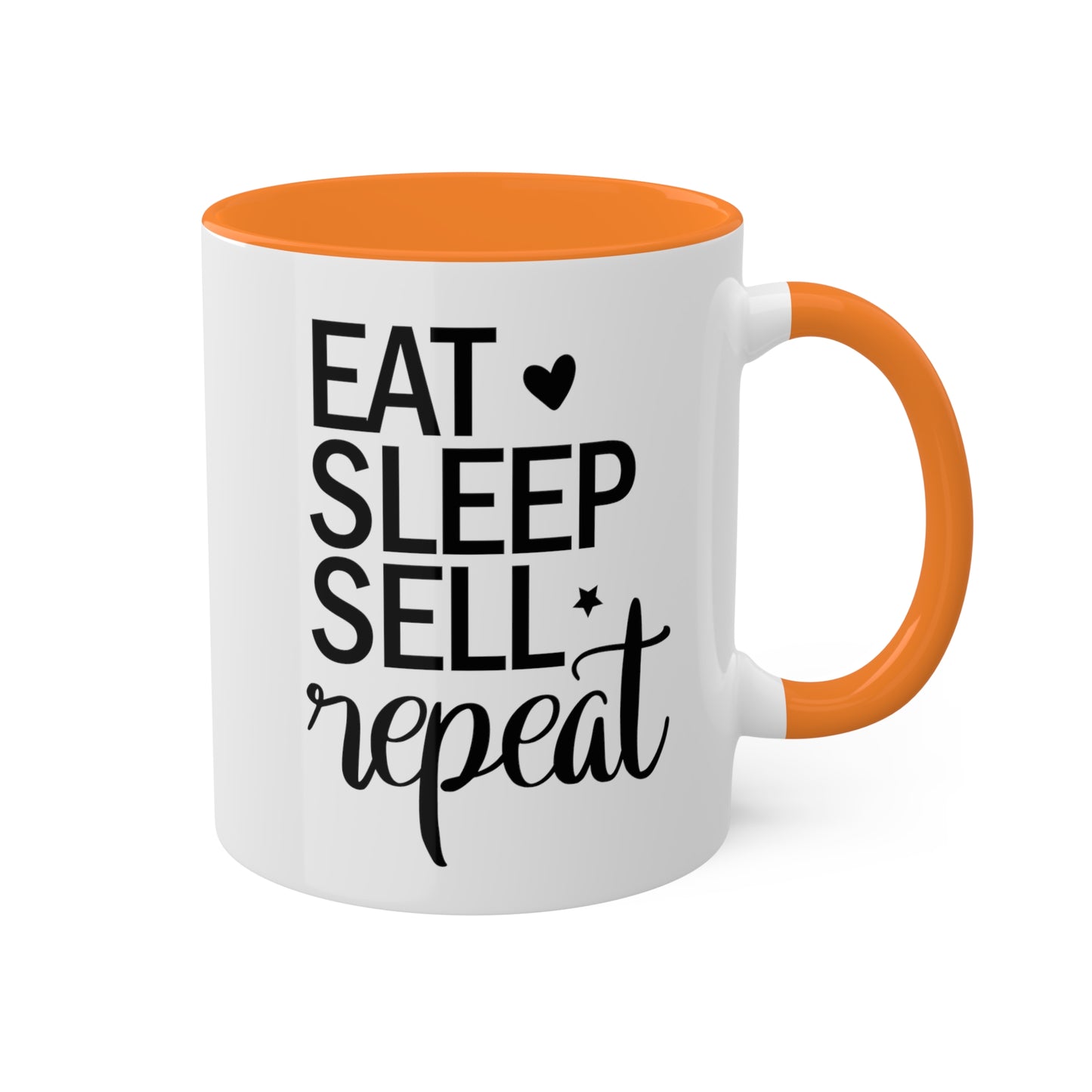 Eat Sleep Sell Repeat Colorful Mugs, 11oz