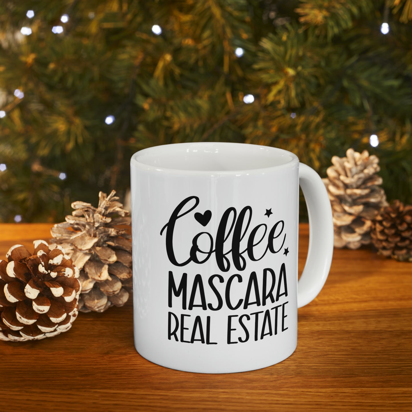 Coffee Mascara Real Estate Ceramic Mug, 11oz