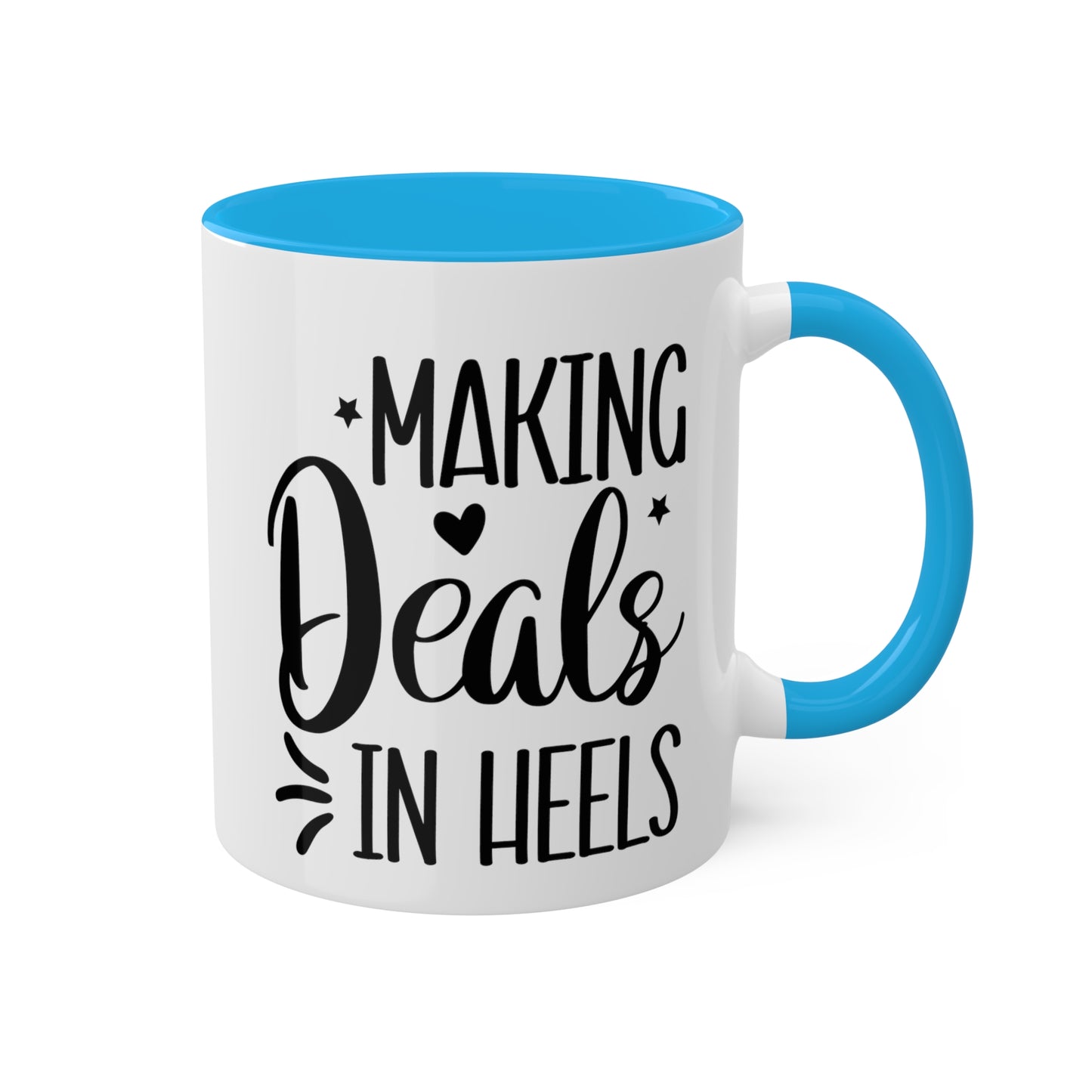 Making Deals in Heels Colorful Mugs, 11oz