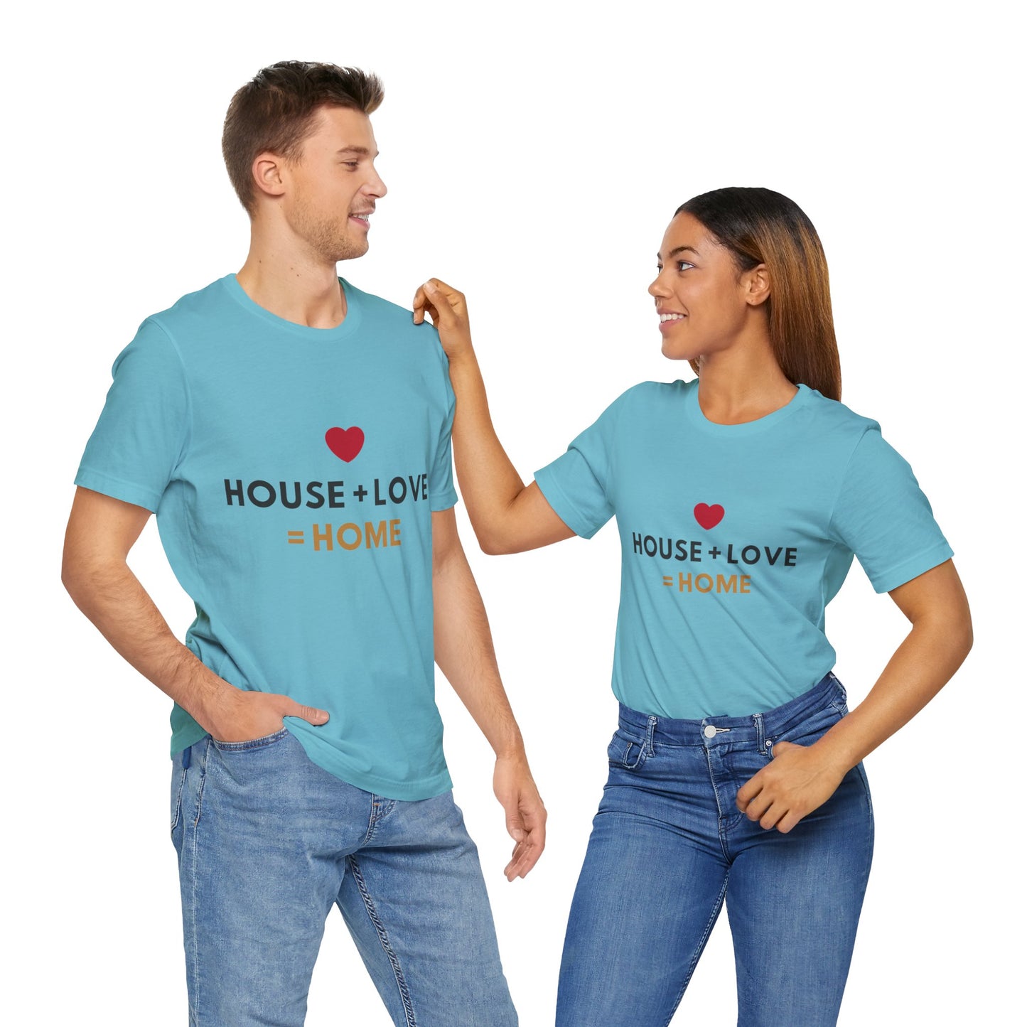 House + Love = Home Unisex Jersey Short Sleeve Tee