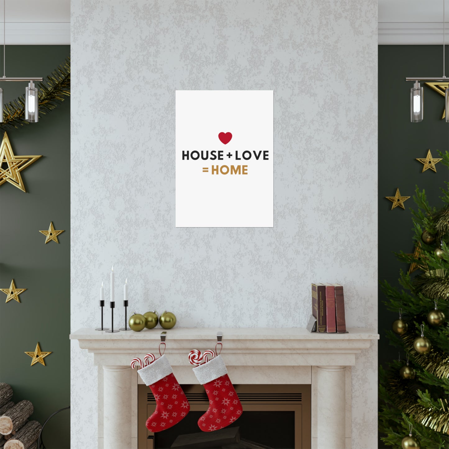 House + Love = Home Matte Vertical Posters