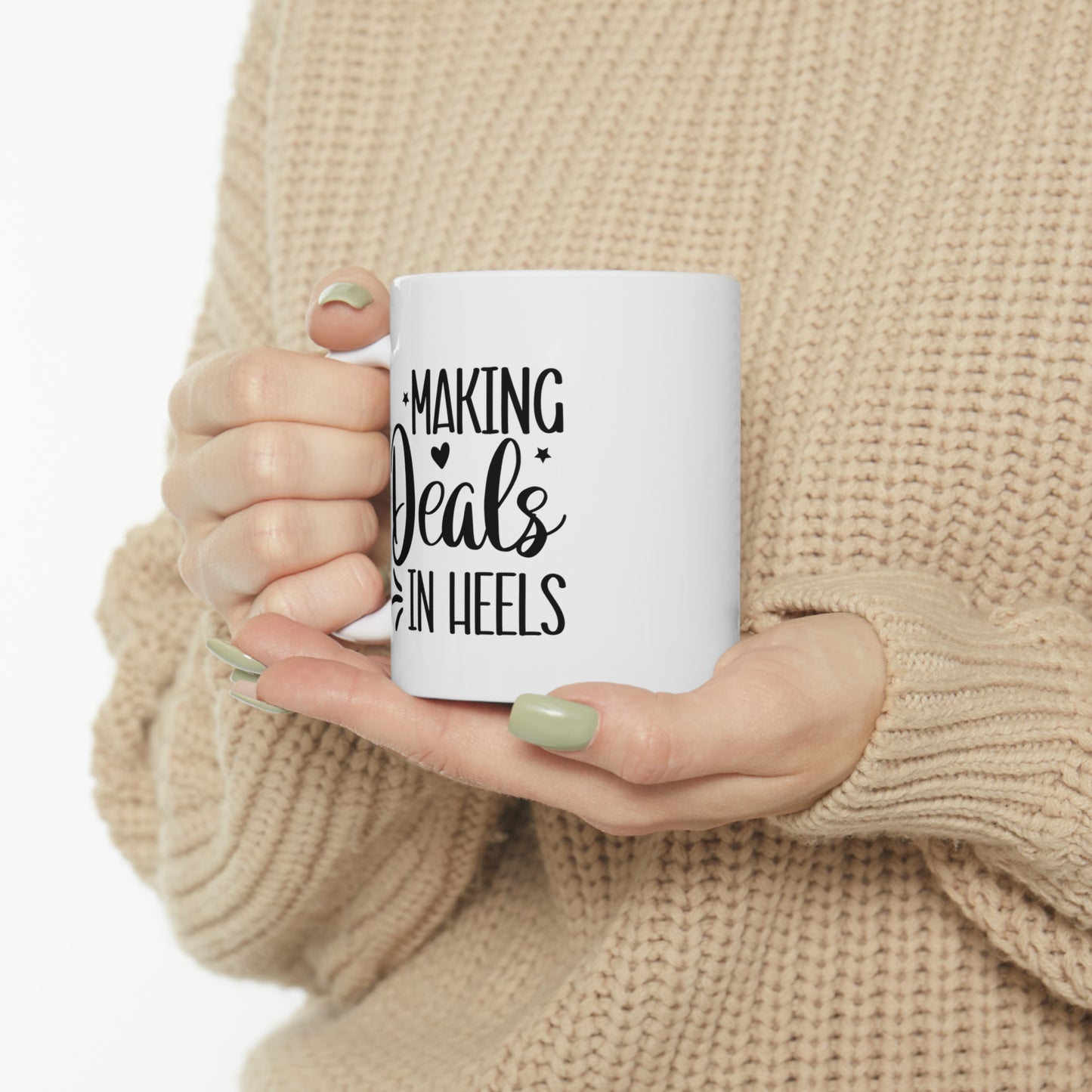 Making Deals in Heels Ceramic Mug, 11oz