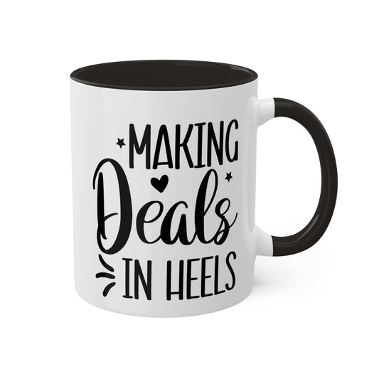 Making Deals in Heels Colorful Mugs, 11oz