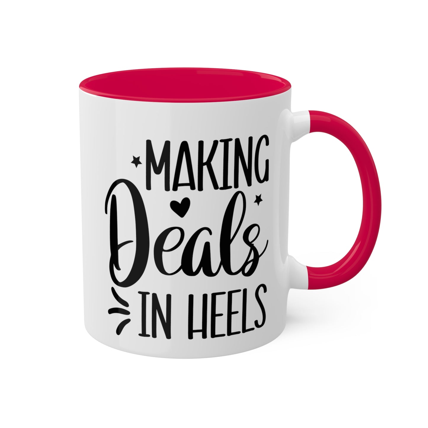 Making Deals in Heels Colorful Mugs, 11oz