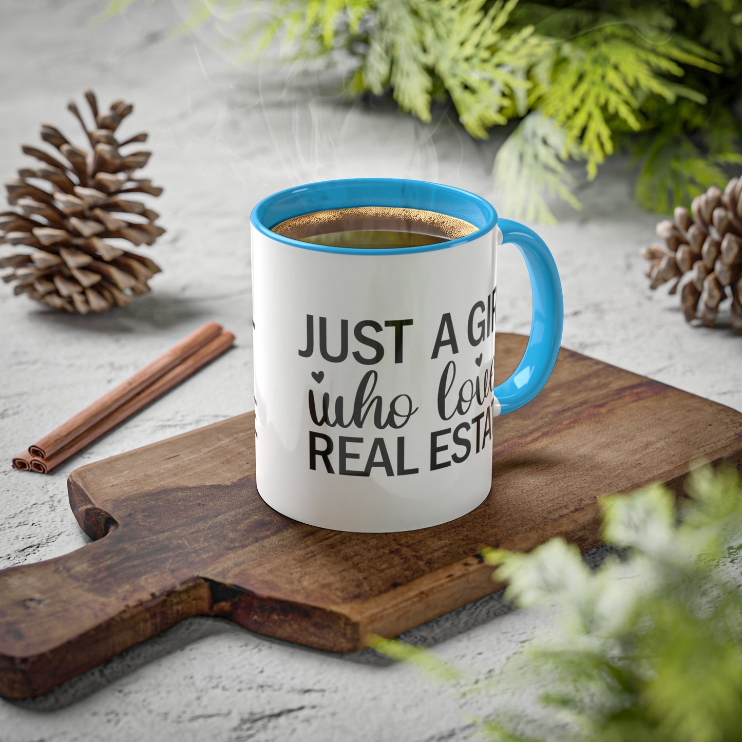 Just a Girl Who Loves Real Estate Colorful Mugs, 11oz