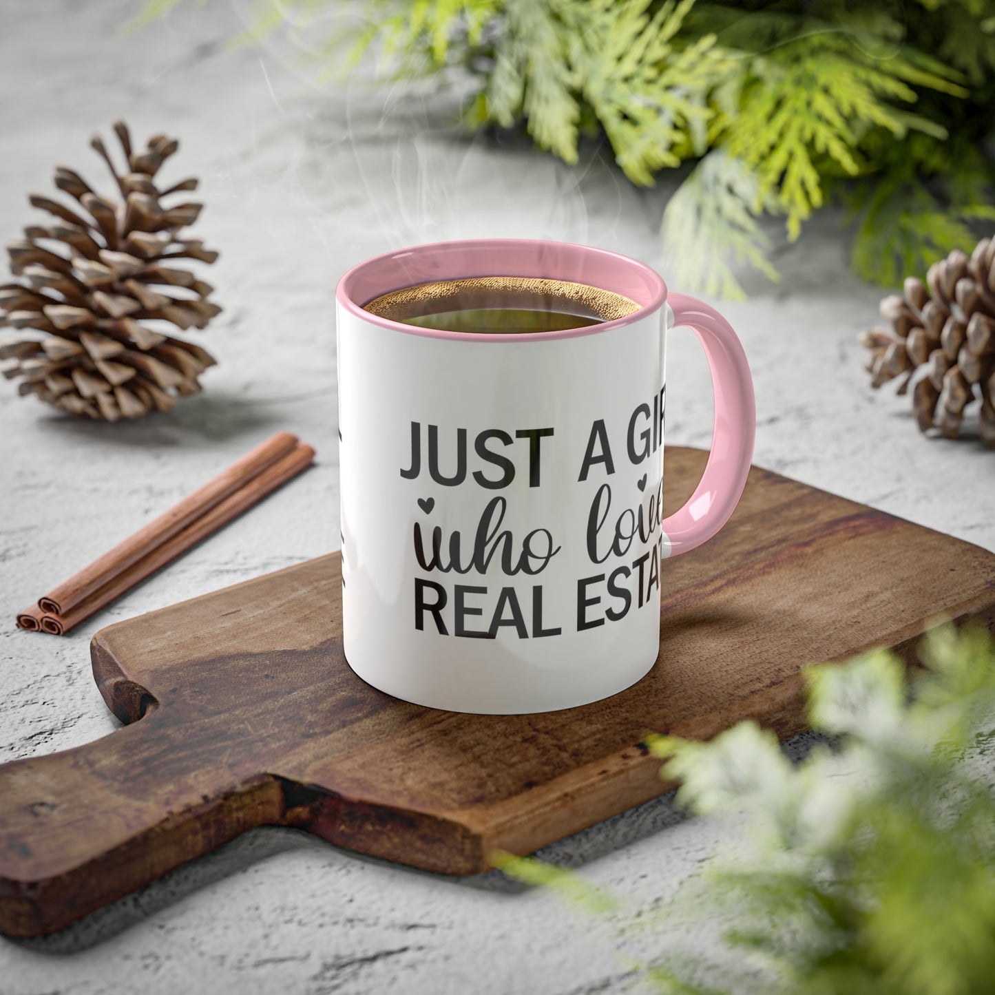 Just a Girl Who Loves Real Estate Colorful Mugs, 11oz