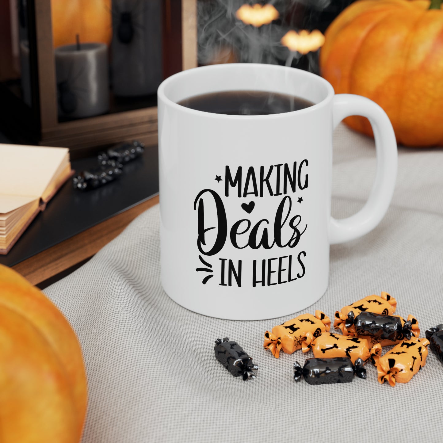 Making Deals in Heels Ceramic Mug, 11oz