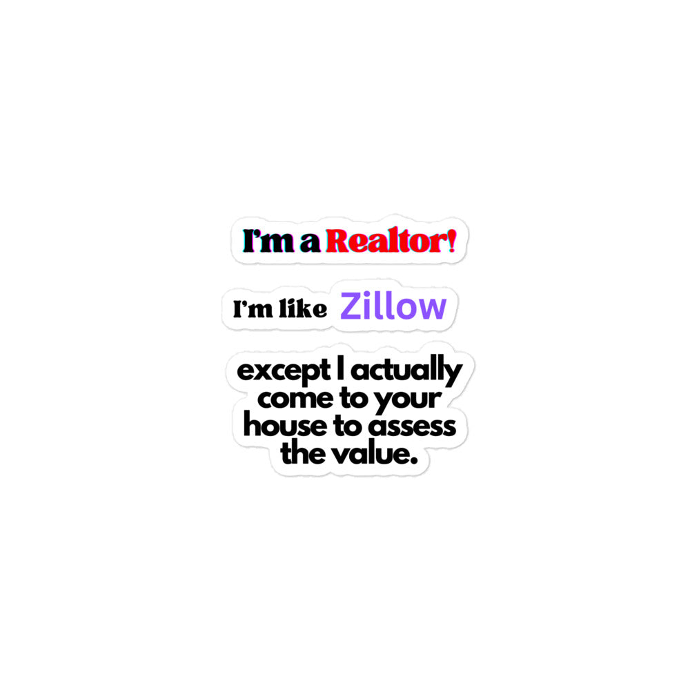 I'm a Realtor Like Zillow Single Bubble-free stickers