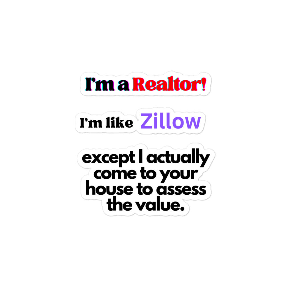 I'm a Realtor Like Zillow Single Bubble-free stickers