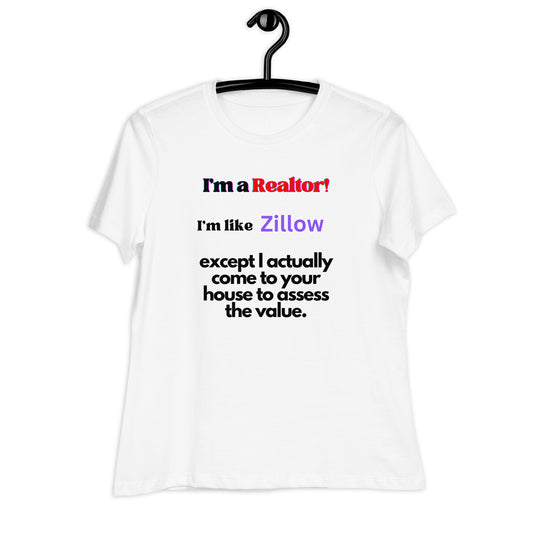 I'm a Realtor Like Zillow Women's Comfy Bella Cotton Tee